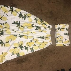 Floral Crop Top Midi Skirt Set 2 Piece Outfit